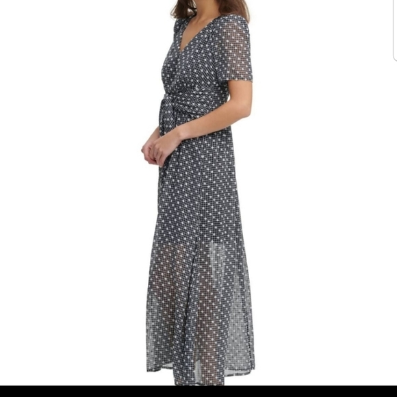 Calvin Klein Clip-Dot Chiffon Maxi Dress ♥ - Picture 3 of 5